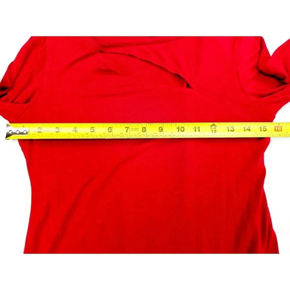 Topshop Sz 8-10 Womens Red Long Sleeve Chest Slit Snap Bodysuit Viscose Elastane - Picture 3 of 10